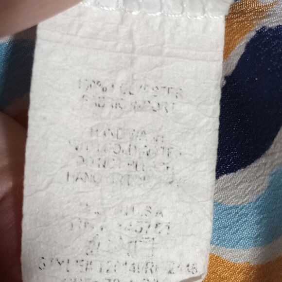 R Hawthorn Print Tunic Top Blouse 3/4 Sleeve Blue Orange Pattern Casual - Picture 6 of 7